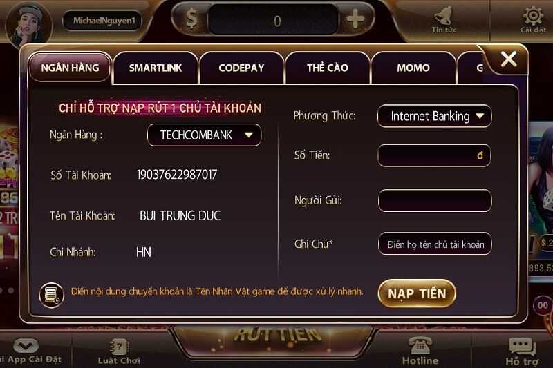 vấn đề lưu ý khi nạp rút tiền