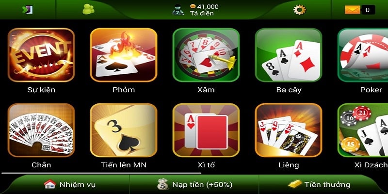 Game bài đổi thưởng đa dạng